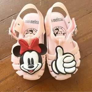 MINI MELISSA Mickey and Friends Pink Jelly sandals girls size 7